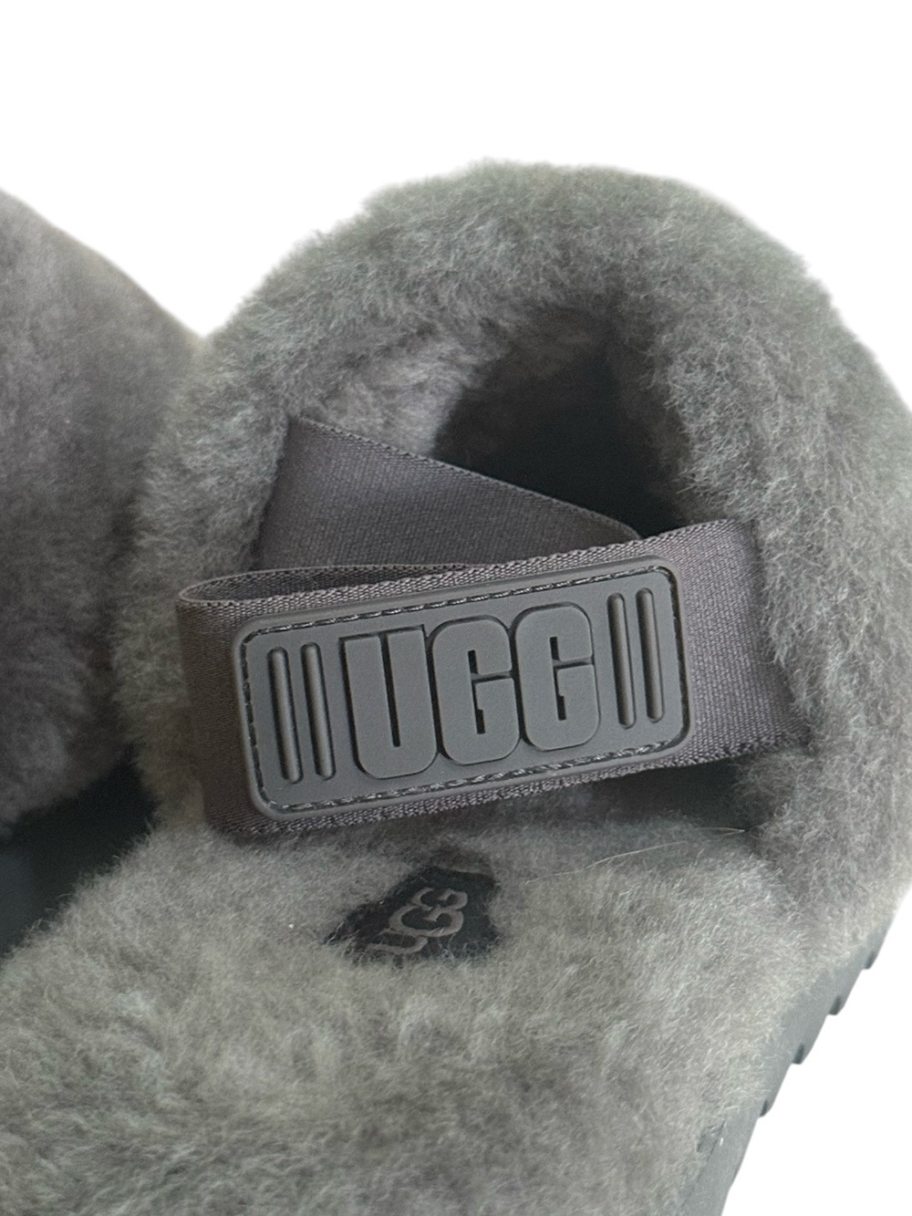 NWOT UGG Women's Fluff Yeah Slippers Grey Sheepskin Slingback! Size 10! NEW! - Picture 6 of 8